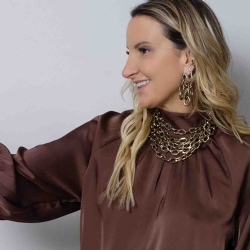 MAXI COLAR METALLIC BROWN